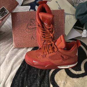 Nike Jordan 4 BRICKS Bold Red Sneakers